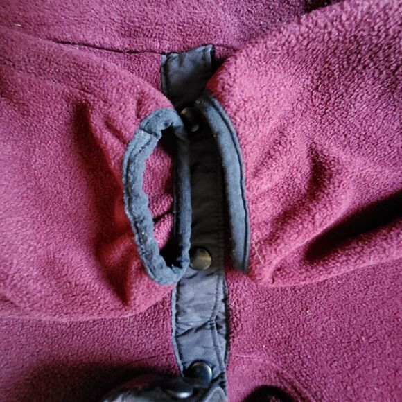 Woolrich Vintage Polartec Fleece Mock Neck Burgundy Pullover Snap Sweatshirt Med - Picture 4 of 12